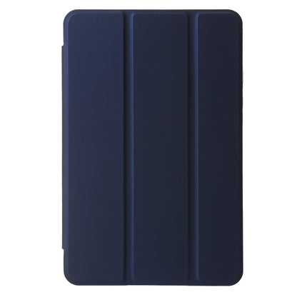 For Samsung Galaxy Tab A9+ 3-Fold Clear Acrylic Leather Tablet Case(Dark Blue) by bashfashion