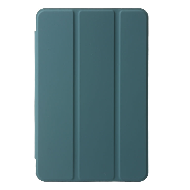 For Samsung Galaxy Tab A9+ 3-Fold Clear Acrylic Leather Tablet Case(Deep Green) by bashfashion