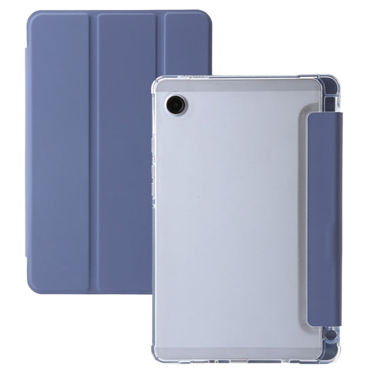 For Samsung Galaxy Tab A9+ 3-Fold Clear Acrylic Leather Tablet Case(Lavender) by bashfashion