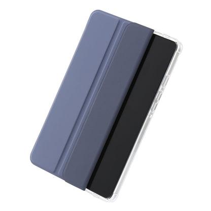 For Samsung Galaxy Tab A9+ 3-Fold Clear Acrylic Leather Tablet Case(Lavender) by bashfashion
