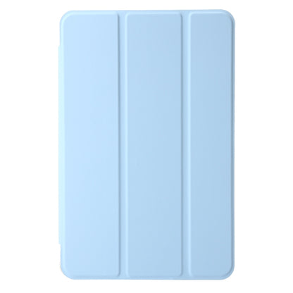 For Samsung Galaxy Tab A9+ 3-Fold Clear Acrylic Leather Tablet Case(Ice Blue) by bashfashion