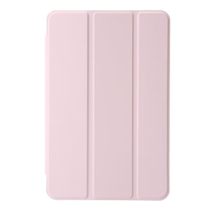 For Samsung Galaxy Tab A9+ 3-Fold Clear Acrylic Leather Tablet Case(Pink) by bashfashion