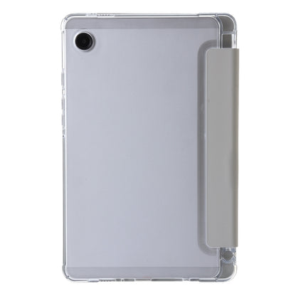 For Samsung Galaxy Tab A9+ 3-Fold Clear Acrylic Leather Tablet Case(Grey) by bashfashion