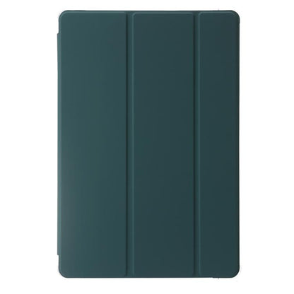 For Samsung Galaxy Tab S10 FE+ 3-Fold Clear Acrylic Leather Tablet Case(Deep Green) by bashfashion