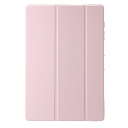 For Samsung Galaxy Tab S10 FE+ 3-Fold Clear Acrylic Leather Tablet Case(Pink) by bashfashion