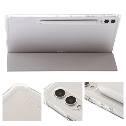 For Samsung Galaxy Tab S10 FE+ 3-Fold Clear Acrylic Leather Tablet Case(Grey) by bashfashion
