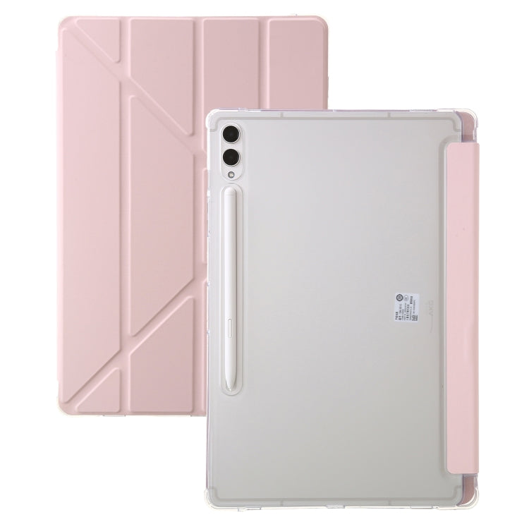 For Samsung Galaxy Tab S10 FE / S9 FE Clear Acrylic Deformation Leather Tablet Case(Pink) by bashfashion