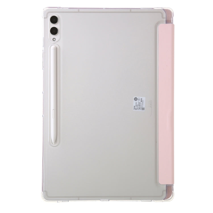 For Samsung Galaxy Tab S10 FE / S9 FE Clear Acrylic Deformation Leather Tablet Case(Pink) by bashfashion