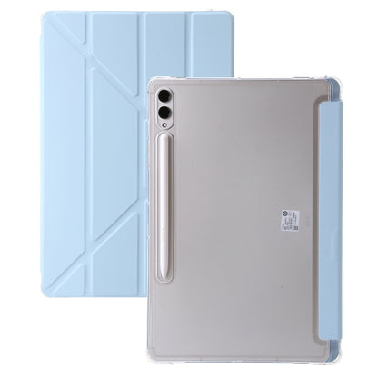 For Samsung Galaxy Tab S10 FE / S9 FE Clear Acrylic Deformation Leather Tablet Case(Ice Blue) by bashfashion
