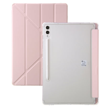 For Samsung Galaxy Tab S9 FE+ Clear Acrylic Deformation Leather Tablet Case(Pink) by bashfashion