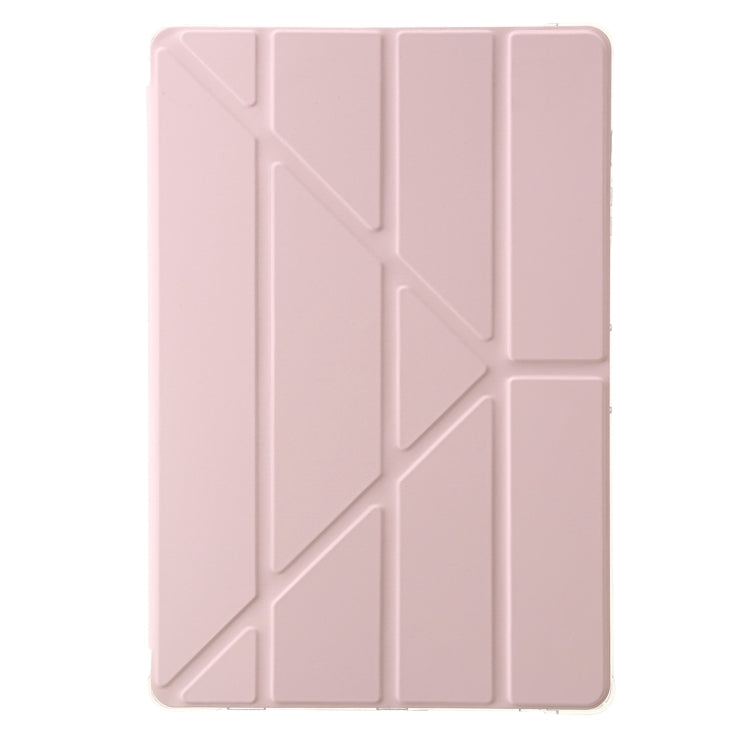 For Samsung Galaxy Tab S9 FE+ Clear Acrylic Deformation Leather Tablet Case(Pink) by bashfashion