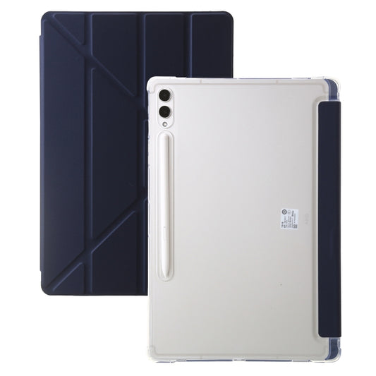 For Samsung Galaxy Tab S9 FE+ Clear Acrylic Deformation Leather Tablet Case(Dark Blue) by bashfashion