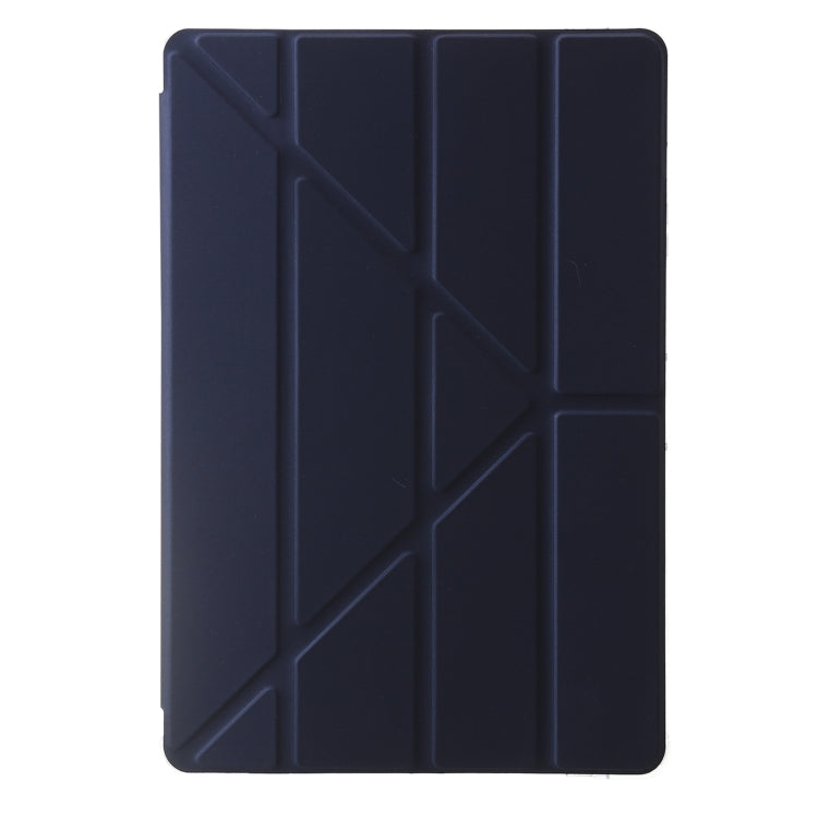 For Samsung Galaxy Tab S9 FE+ Clear Acrylic Deformation Leather Tablet Case(Dark Blue) by bashfashion
