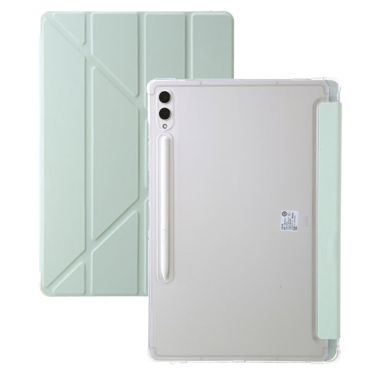For Samsung Galaxy Tab S9 FE+ Clear Acrylic Deformation Leather Tablet Case(Green) by bashfashion