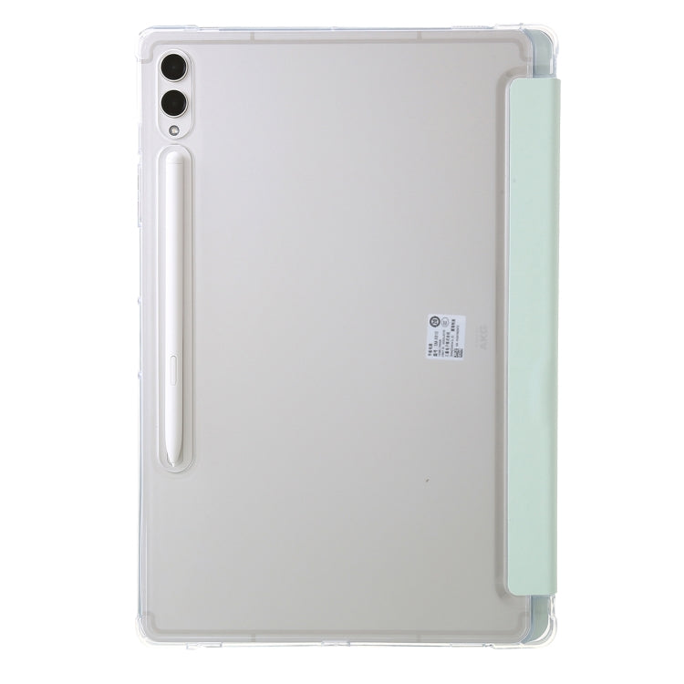 For Samsung Galaxy Tab S9 FE+ Clear Acrylic Deformation Leather Tablet Case(Green) by bashfashion