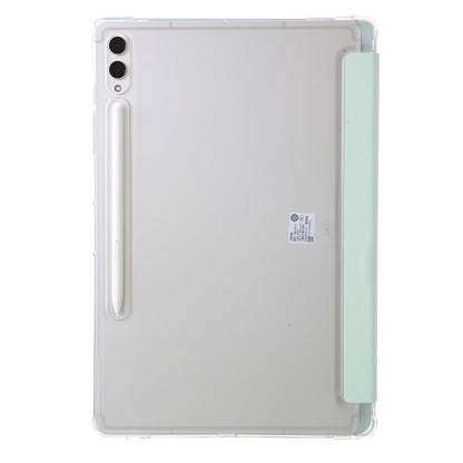 For Samsung Galaxy Tab S9 FE+ Clear Acrylic Deformation Leather Tablet Case(Green) by bashfashion