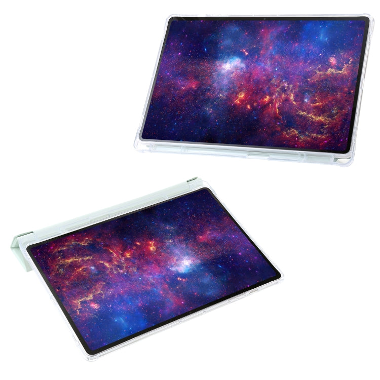 For Samsung Galaxy Tab S9 FE+ Clear Acrylic Deformation Leather Tablet Case(Green) by bashfashion