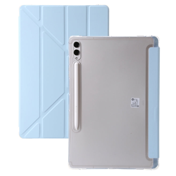 For Samsung Galaxy Tab S9 FE+ Clear Acrylic Deformation Leather Tablet Case(Ice Blue) by bashfashion