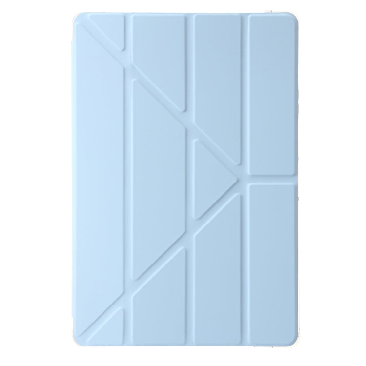 For Samsung Galaxy Tab S9 FE+ Clear Acrylic Deformation Leather Tablet Case(Ice Blue) by bashfashion