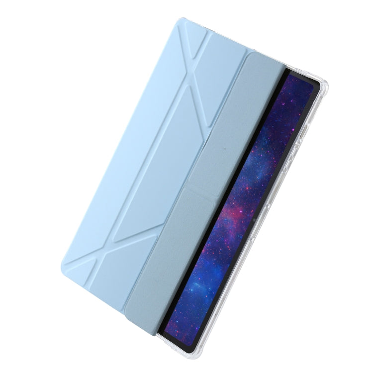 For Samsung Galaxy Tab S9 FE+ Clear Acrylic Deformation Leather Tablet Case(Ice Blue) by bashfashion
