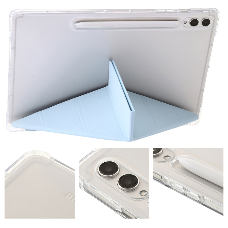 For Samsung Galaxy Tab S9 FE+ Clear Acrylic Deformation Leather Tablet Case(Ice Blue) by bashfashion