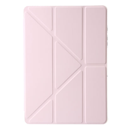 For Samsung Galaxy Tab A11 / A9 Clear Acrylic Deformation Leather Tablet Case(Pink) by bashfashion