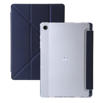 For Samsung Galaxy Tab A11 / A9 Clear Acrylic Deformation Leather Tablet Case(Dark Blue) by bashfashion