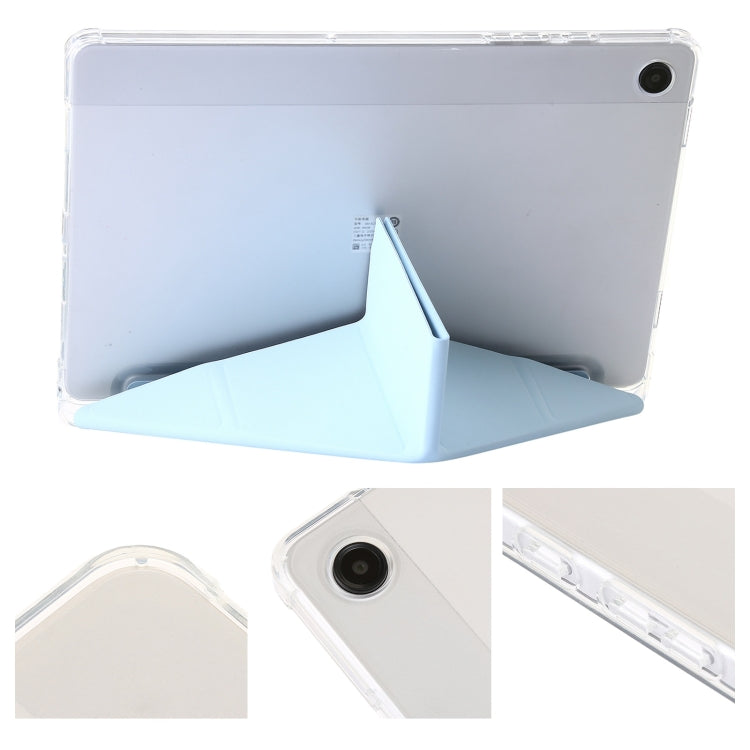 For Samsung Galaxy Tab A11 / A9 Clear Acrylic Deformation Leather Tablet Case(Ice Blue) by bashfashion