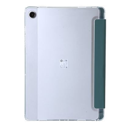 For Samsung Galaxy Tab A11 / A9 Clear Acrylic Deformation Leather Tablet Case(Deep Green) by bashfashion