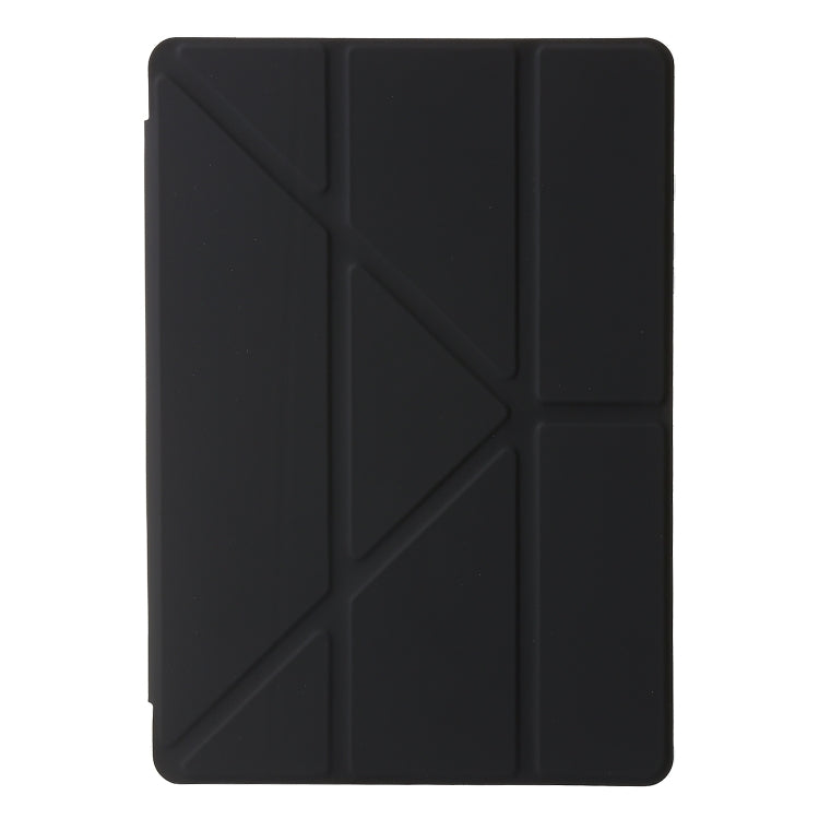 For Samsung Galaxy Tab A11 / A9 Clear Acrylic Deformation Leather Tablet Case(Black) by bashfashion