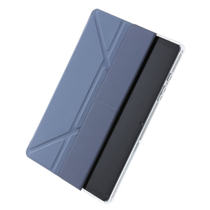 For Samsung Galaxy Tab A9+ Clear Acrylic Deformation Leather Tablet Case(Lavender) by bashfashion