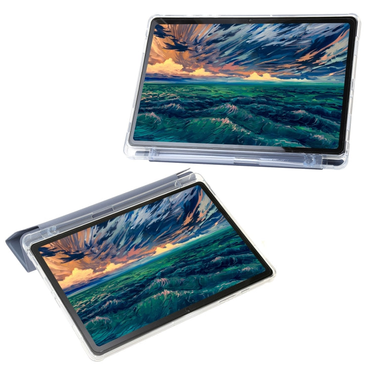 For Samsung Galaxy Tab A9+ Clear Acrylic Deformation Leather Tablet Case(Lavender) by bashfashion