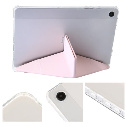 For Samsung Galaxy Tab A9+ Clear Acrylic Deformation Leather Tablet Case(Pink) by bashfashion