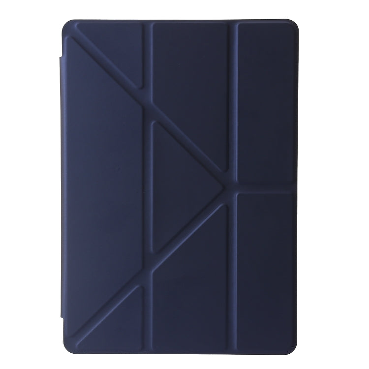 For Samsung Galaxy Tab A9+ Clear Acrylic Deformation Leather Tablet Case(Dark Blue) by bashfashion