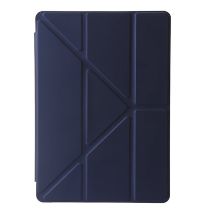 For Samsung Galaxy Tab A9+ Clear Acrylic Deformation Leather Tablet Case(Dark Blue) by bashfashion