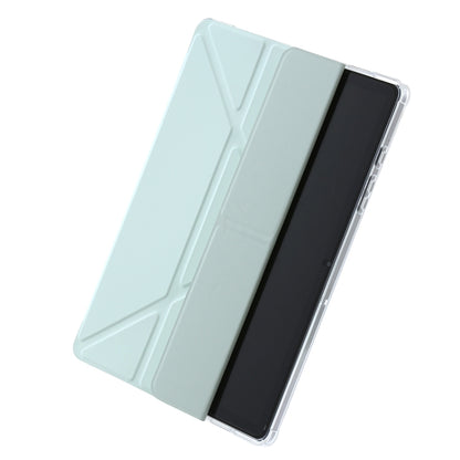 For Samsung Galaxy Tab A9+ Clear Acrylic Deformation Leather Tablet Case(Green) by bashfashion