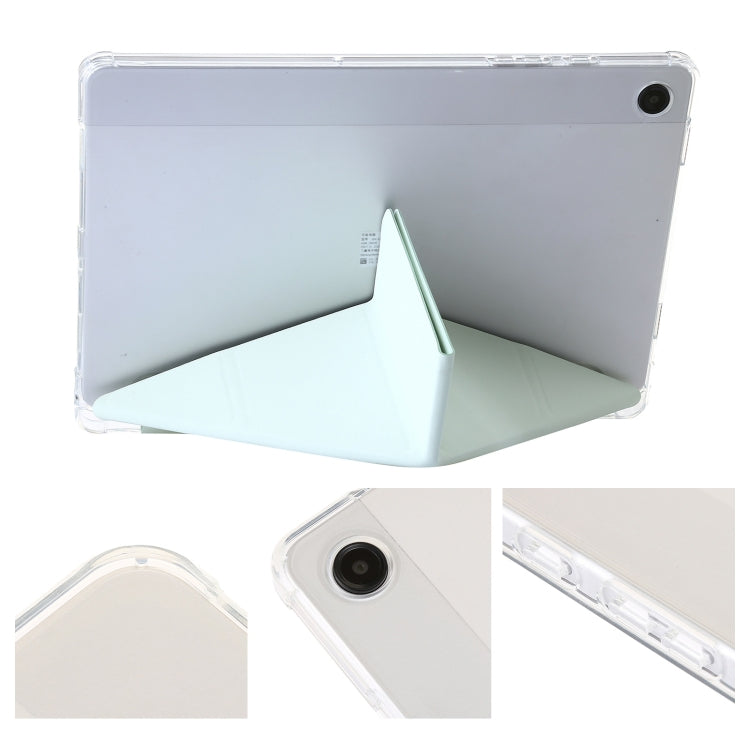 For Samsung Galaxy Tab A9+ Clear Acrylic Deformation Leather Tablet Case(Green) by bashfashion