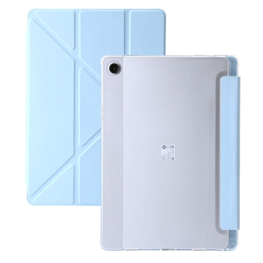 For Samsung Galaxy Tab A9+ Clear Acrylic Deformation Leather Tablet Case(Ice Blue) by bashfashion
