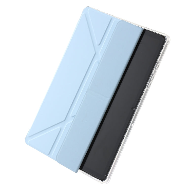 For Samsung Galaxy Tab A9+ Clear Acrylic Deformation Leather Tablet Case(Ice Blue) by bashfashion