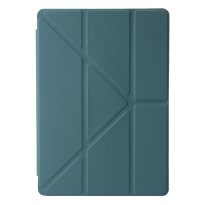 For Samsung Galaxy Tab A9+ Clear Acrylic Deformation Leather Tablet Case(Deep Green) by bashfashion