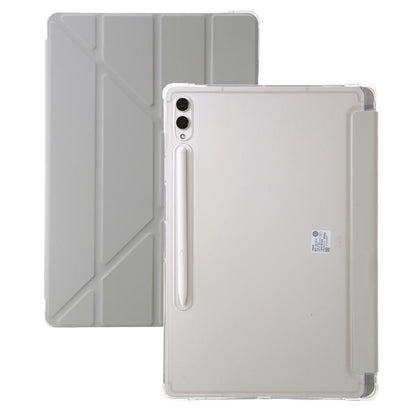 For Samsung Galaxy Tab S10 FE+ Clear Acrylic Deformation Leather Tablet Case(Grey) by bashfashion