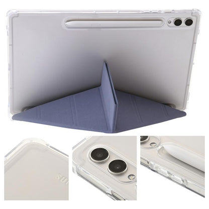 For Samsung Galaxy Tab S10 FE+ Clear Acrylic Deformation Leather Tablet Case(Lavender) by bashfashion