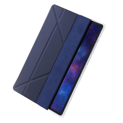 For Samsung Galaxy Tab S10 FE+ Clear Acrylic Deformation Leather Tablet Case(Dark Blue) by bashfashion