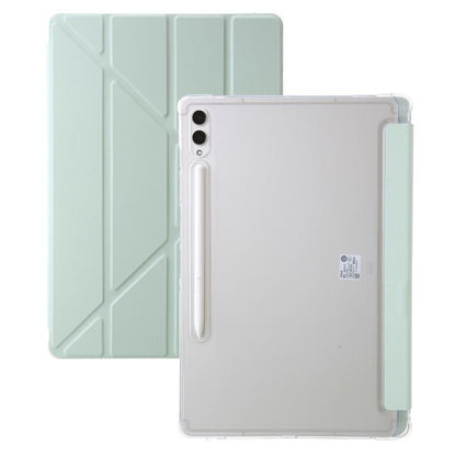 For Samsung Galaxy Tab S10 FE+ Clear Acrylic Deformation Leather Tablet Case(Green) by bashfashion