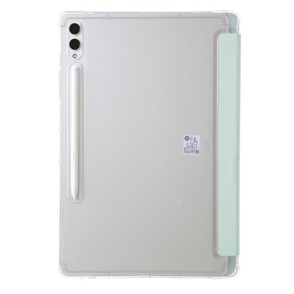 For Samsung Galaxy Tab S10 FE+ Clear Acrylic Deformation Leather Tablet Case(Green) by bashfashion
