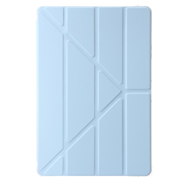 For Samsung Galaxy Tab S10 FE+ Clear Acrylic Deformation Leather Tablet Case(Ice Blue) by bashfashion