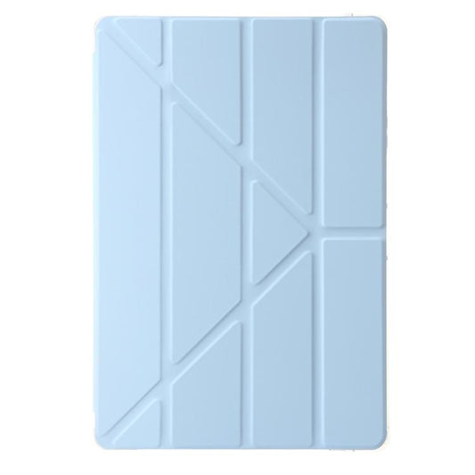 For Samsung Galaxy Tab S10 FE+ Clear Acrylic Deformation Leather Tablet Case(Ice Blue) by bashfashion