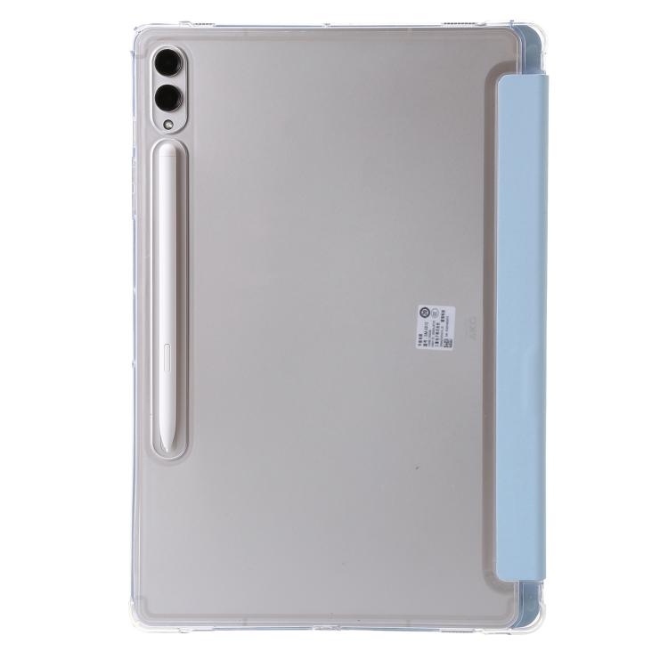 For Samsung Galaxy Tab S10 FE+ Clear Acrylic Deformation Leather Tablet Case(Ice Blue) by bashfashion
