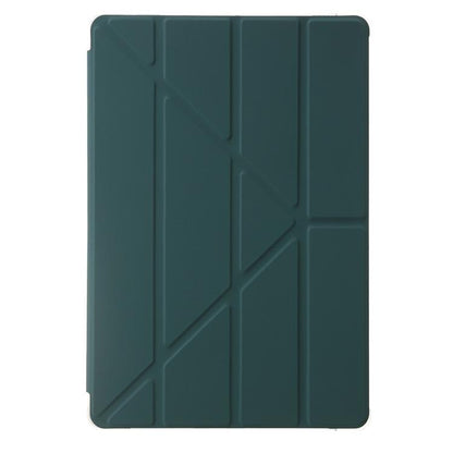For Samsung Galaxy Tab S10 FE+ Clear Acrylic Deformation Leather Tablet Case(Deep Green) by bashfashion
