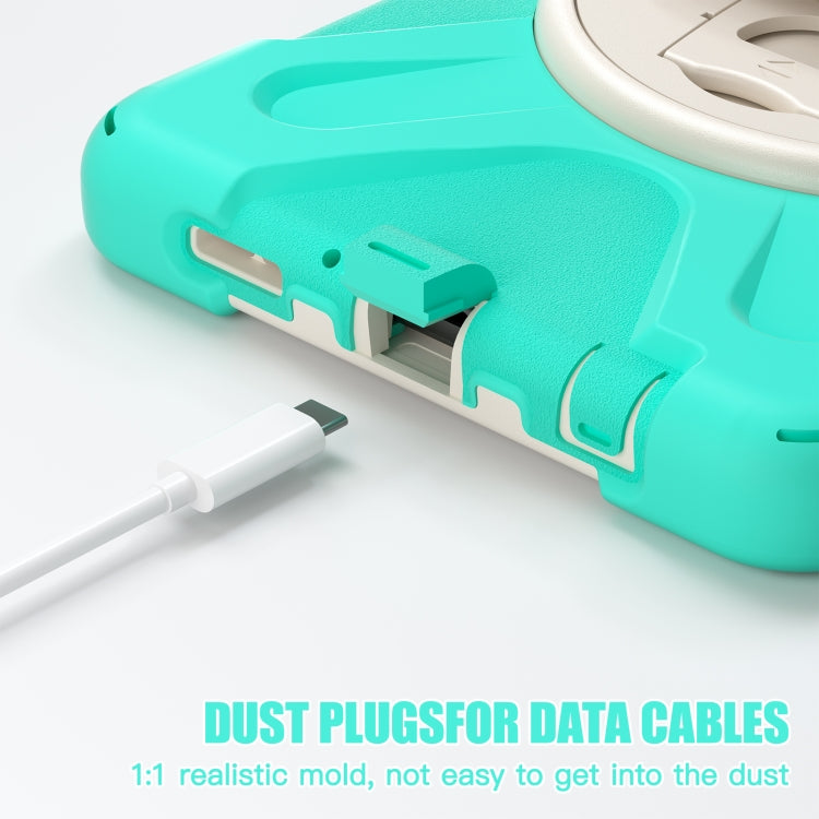 For Samsung Galaxy Tab A9+ / Tab 11+ Rotatable Kickstand Grip Heavy Duty Hard Rugged Tablet Case(Green) by bashfashion